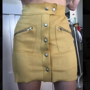 Yellow Faux-Suede Honeypunch Mini Skrt